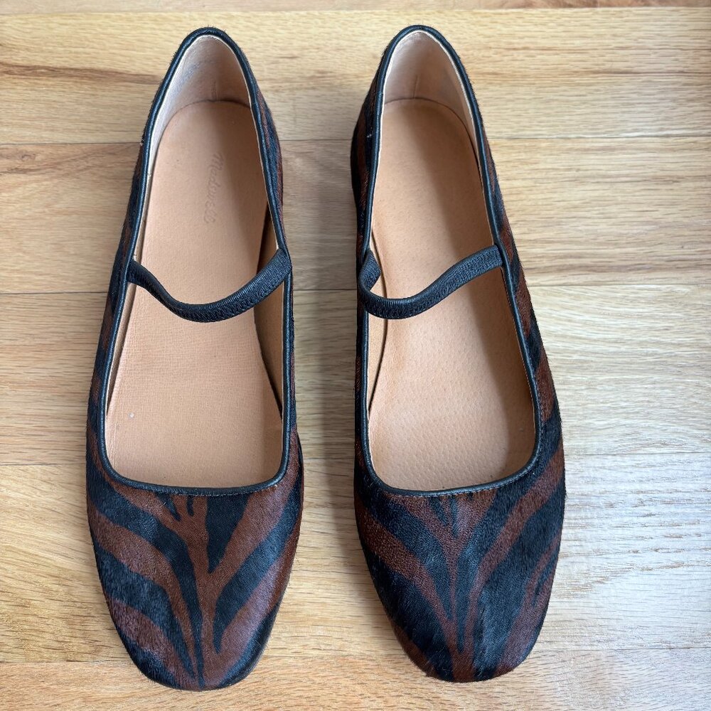 Madewell Greta Ballet Flats in Chocolate Zebra